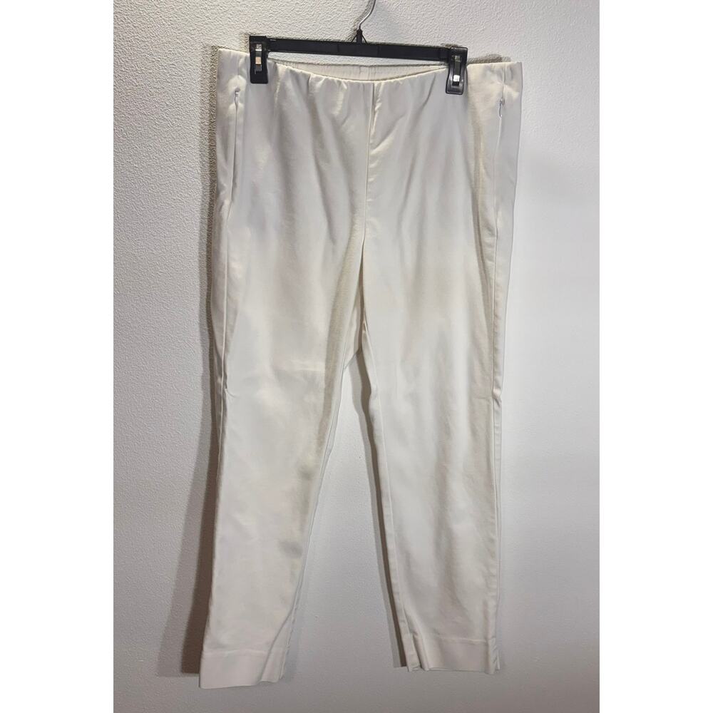 J Jill Essential Cotton Stretch White Pull On Pants Womens Size 14 Crop
